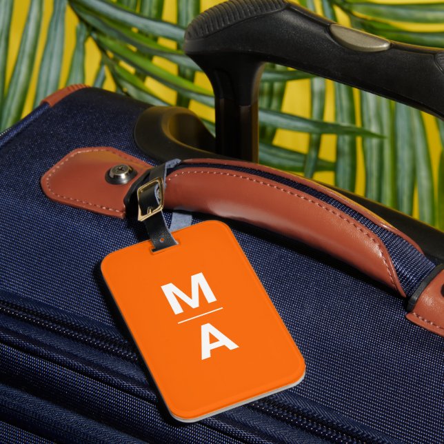 Étiquette À Bagage néon orange - monogrammes gras (Insitu Rectoal 1)
