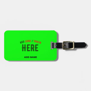 ÉTIQUETTE À BAGAGE NEON VERT MODERNE ET ÉLÉGANT MARQUE VÉRIFIÉE