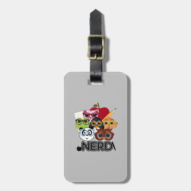 Étiquette À Bagage Nerd (Devant Vertical)