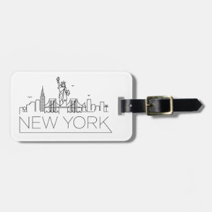 Étiquette À Bagage New York a stylisé l'horizon