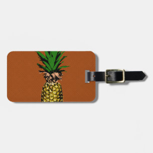 Étiquette À Bagage Newsprint ananas