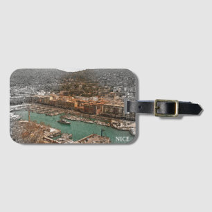 Étiquette À Bagage Nice France Port Lympia Panorama