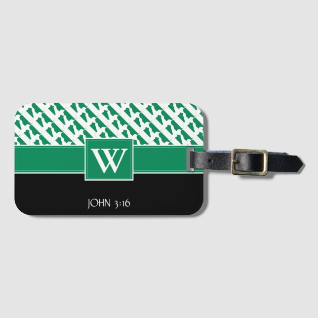 Étiquette À Bagage NIGERIA Christian John 3:16 Monogramme Naija (Devant Horizontal)
