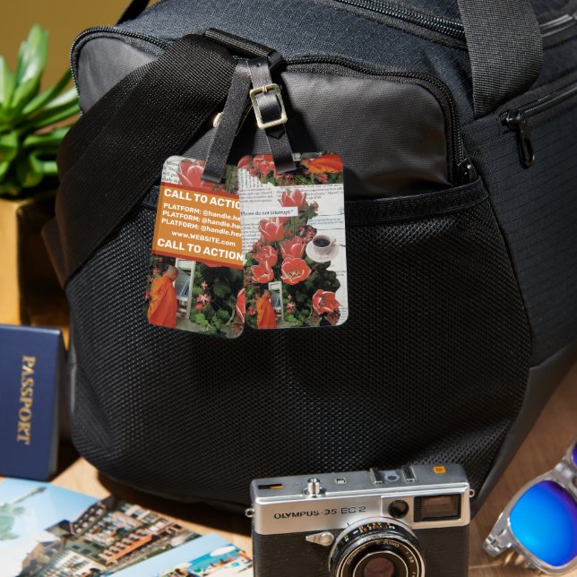 Étiquette À Bagage N'Interrompez Pas L'Argent Matin Café Thé Heure (Recto & Verso)