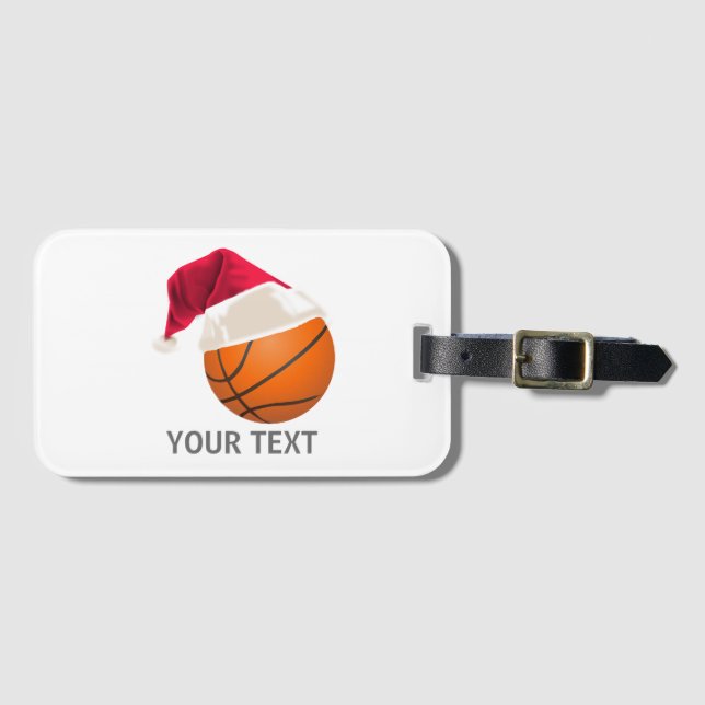 Étiquette À Bagage noël de basket (Devant Horizontal)