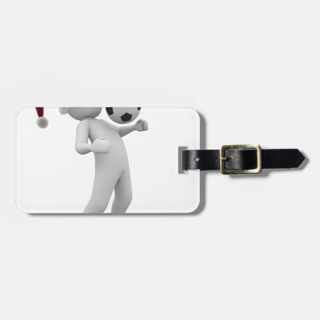 Étiquette À Bagage noël de football (Devant horizontal)