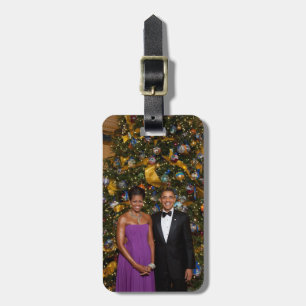 Étiquette À Bagage Noël du président Barack Obama et de Michelle