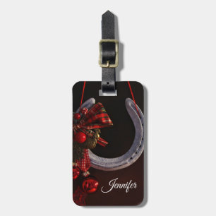 Étiquette À Bagage Noël équestre pendre en fer à cheval Photo