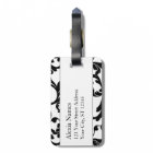 Noir et Turquoise Monogramme Damas Impression