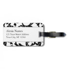 Noir et Turquoise Monogramme Damas Impression