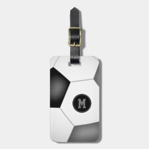 Étiquette À Bagage noir gris club école équipe couleurs sac de footba