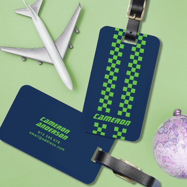 Étiquette À Bagage Nom Couleurs entièrement personnalisées Double À d (Créateur téléchargé)