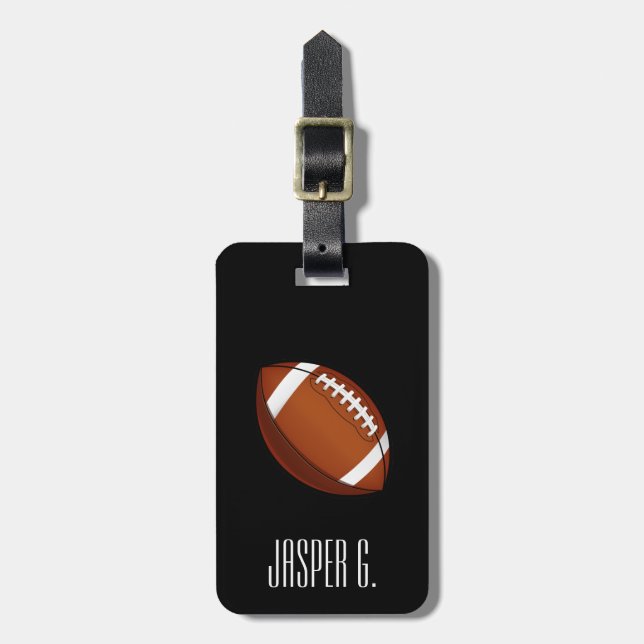 Étiquette À Bagage Nom de coutume de style du football (Devant Vertical)