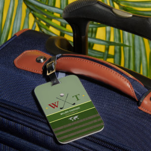 Étiquette À Bagage nom de golfeur cool voyage vert
