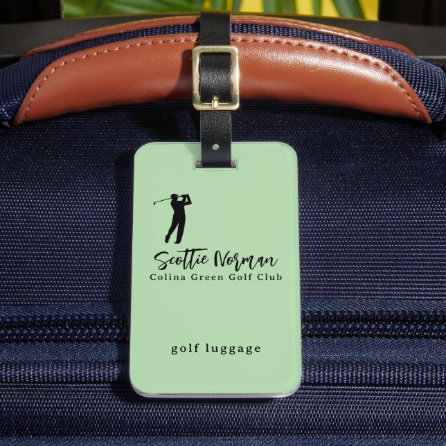 Étiquette À Bagage Nom de golfeur personnalisé vert golf (Insitu Rectoal 2)