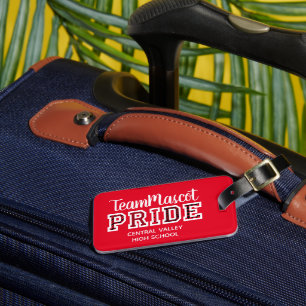 Étiquette À Bagage Nom de la mascotte Red School Pride