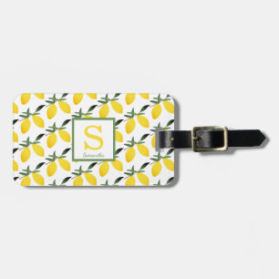 Étiquette À Bagage Nom de l'agrumes de citron monogramme