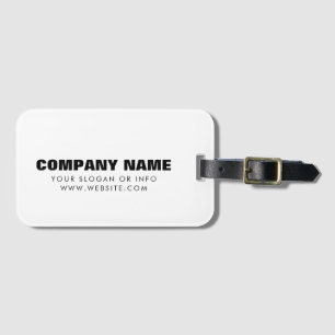 Étiquette À Bagage Nom de l'entreprise Minimaliste blanc pur simple