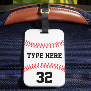 Étiquette À Bagage Nom de l'équipe de baseball personnalisé Numéro du