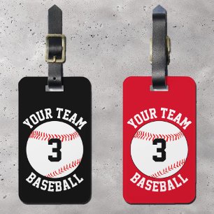 Étiquette À Bagage Nom de l'équipe de baseball personnalisée, numéro 