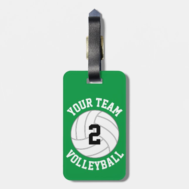 Étiquette À Bagage Nom de l'équipe de volley-ball personnalisée, numé (Dos Vertical)