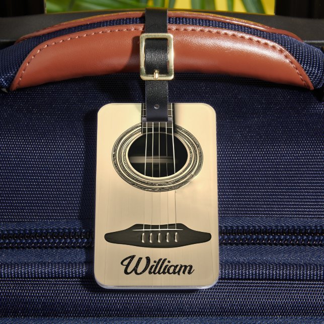 Étiquette À Bagage Nom de l'instrument de guitare acoustique Tan Brow (Insitu Rectoal 2)