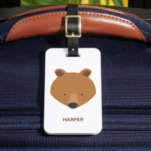 Étiquette À Bagage Nom de l'ours mûr Animal
