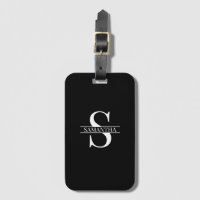 Nom de monogramme noir et blanc élégant personnali