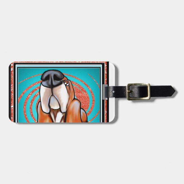 Étiquette À Bagage Nom de parties scintillantes d'abrégé sur art de (Devant horizontal)