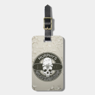 Étiquette À Bagage NOM DE Patinage Personnalisé Skull Skateboard Skat