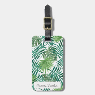 Étiquette À Bagage Nom des Feuilles tropicaux Numéro de bagage de voy