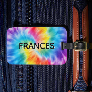Étiquette À Bagage Nom Douce Arc-en-ciel Tourbillon Tie Dye