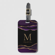 Nom du monogramme Purple Gold Black