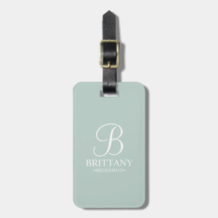 Étiquette À Bagage Nom et monogramme de la servante d'accueil personn