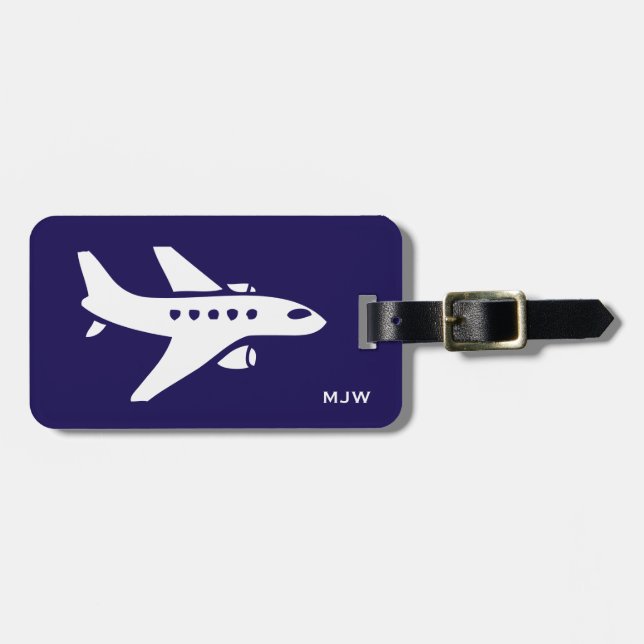Étiquette À Bagage Nom fait sur commande de voyage de voyage d'avion (Devant horizontal)