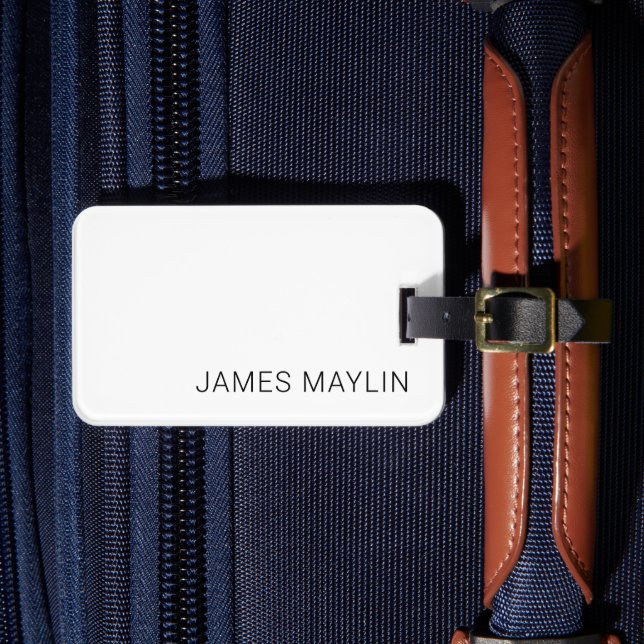 Étiquette À Bagage Nom modifiable minimal simple ou autre texte (Insitu Rectoal 4)
