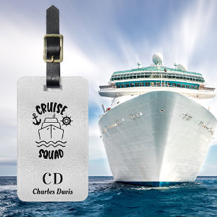 Étiquette À Bagage Nom monogramme de la mer de l'équipe de croisières