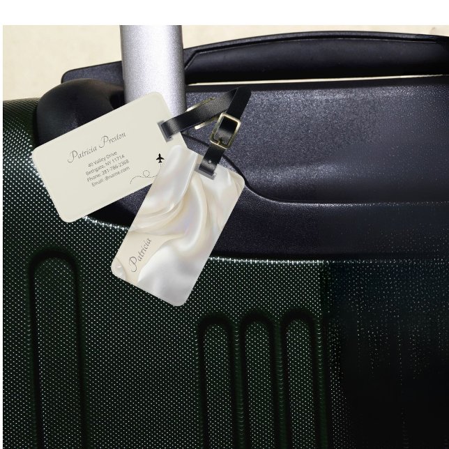 Étiquette À Bagage Nom personnalisable Élégante Mère de la Texture de (Créateur téléchargé)
