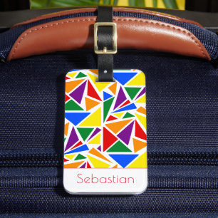 Étiquette À Bagage Nom personnalisé Abstrait LGBTQ - Couleurs de fier