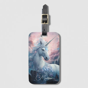 Étiquette À Bagage Nom personnalisé belle licorne