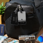 Nom personnalisé Brossé Argent et Noir Manly Desig