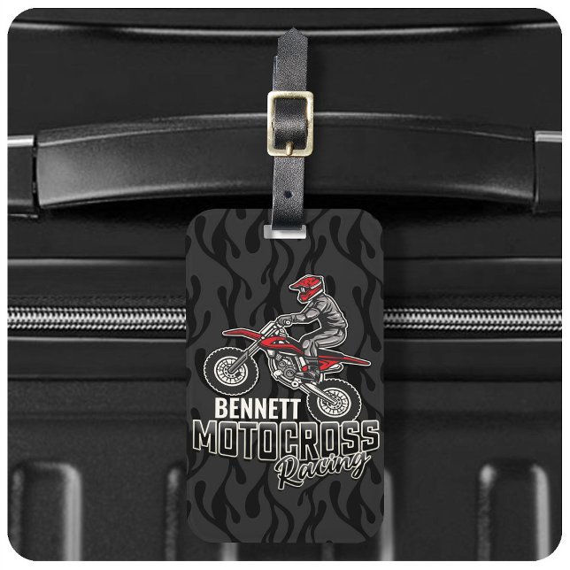 Étiquette À Bagage Nom personnalisé Dirt Vélo Rider Motocross Racing (Créateur téléchargé)