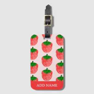 Étiquette À Bagage Nom personnalisé du Motif de fraises