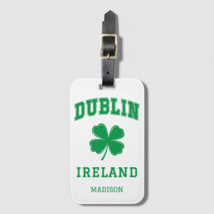 Étiquette À Bagage Nom personnalisé Dublin Irlande