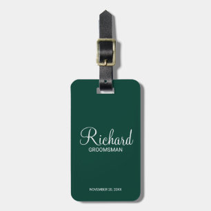 Étiquette À Bagage Nom personnalisé et Groomsman Monogram