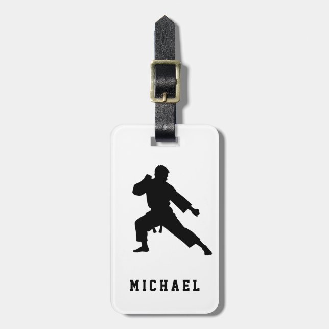 Étiquette À Bagage Nom personnalisé Karate / Taekwondo / judo (Devant Vertical)