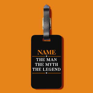 Étiquette À Bagage Nom Personnalisé L'Homme Le Mythe La Légende