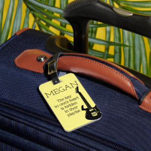 Étiquette À Bagage Nom personnalisé Moderne minimaliste Guitare élect