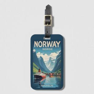 Étiquette À Bagage Nom personnalisé Norvège