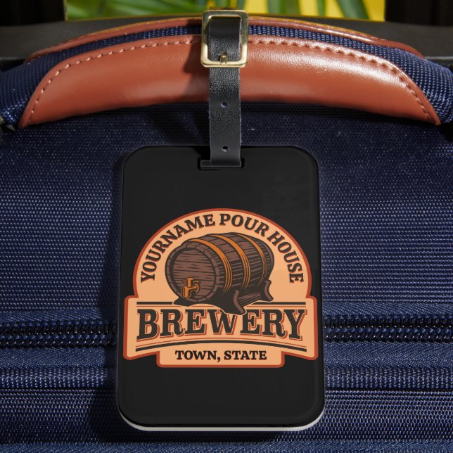 Étiquette À Bagage NOM PERSONNALISÉ Old Oak Barrel Beer Keg Brasserie (Insitu Rectoal 2)